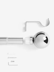 Chrome Ball Finial Extendable Curtain 35mm Pole Kit - Image 5 of 5