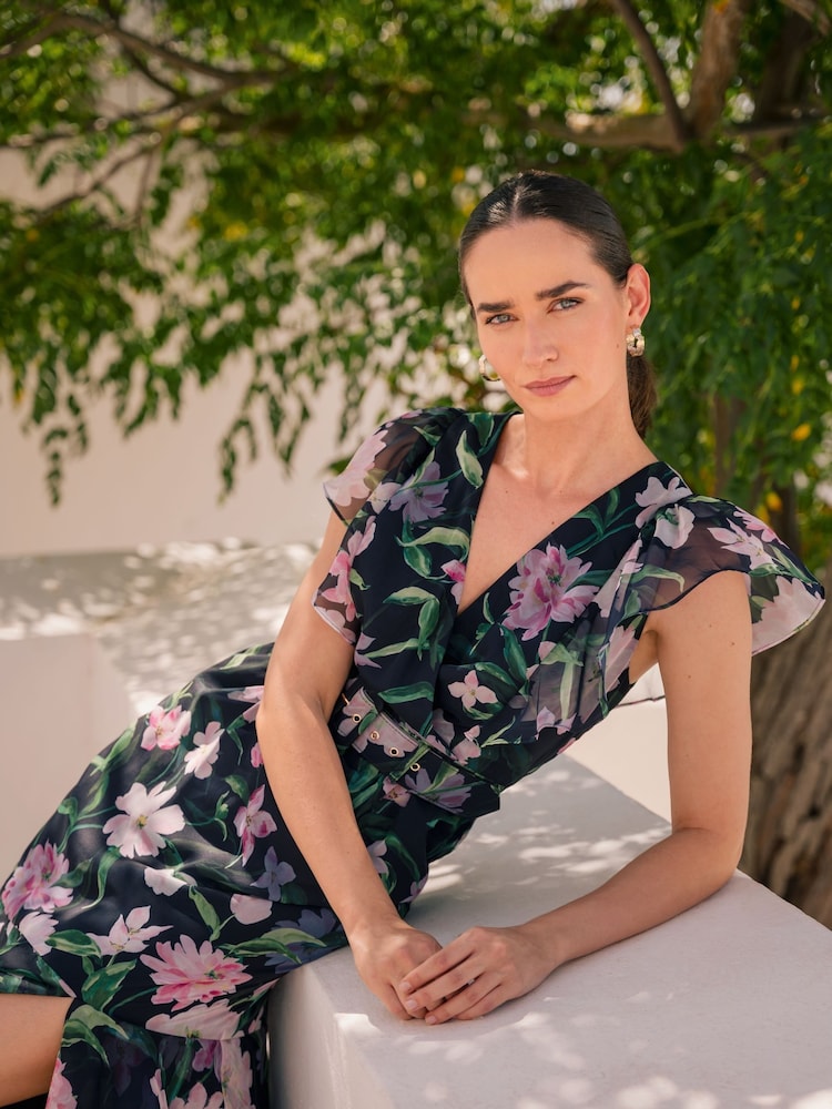 Phase Eight Black Floral Leonie Maxi Dress - Image 2 of 9