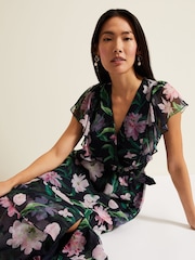 Phase Eight Black Floral Leonie Maxi Dress - Image 6 of 9