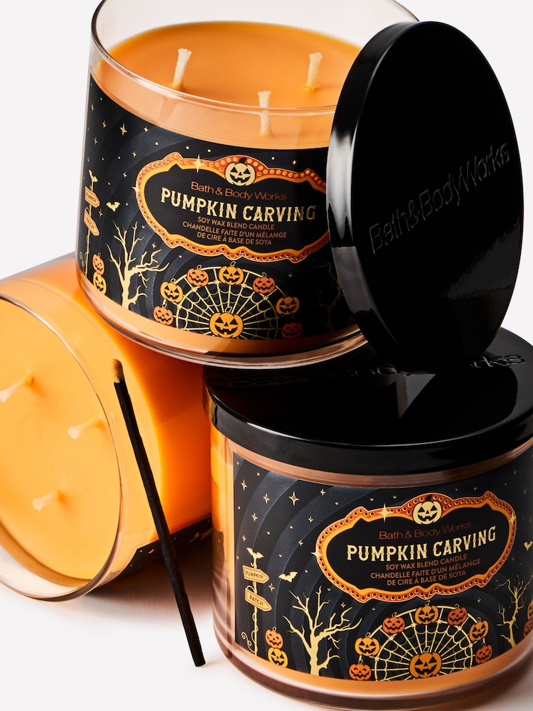 Bath & Body Works Pumpkin Carving 3-Wick Candle 411g - Image 2 of 3 Bath & Body Works Pumpkin Carving 3-Wick Candle 411g - Image 2 of 3