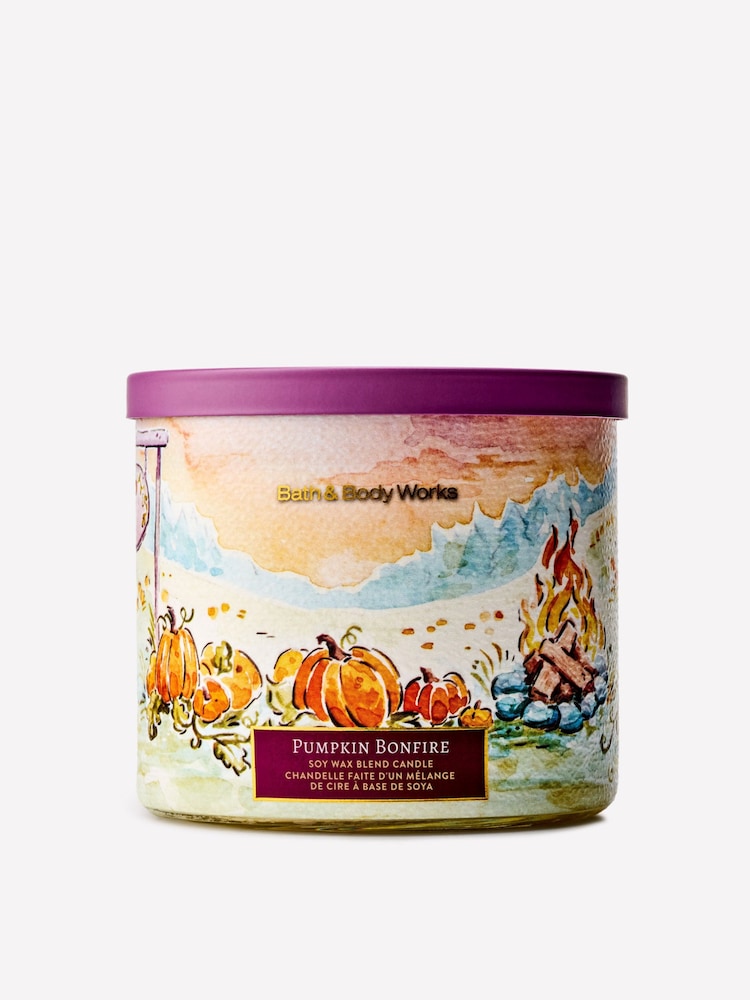 Bath & Body Works Pumpkin Bonfire 3-Wick Candle 411g - Image 1 of 4 Bath & Body Works Pumpkin Bonfire 3-Wick Candle 411g - Image 1 of 4