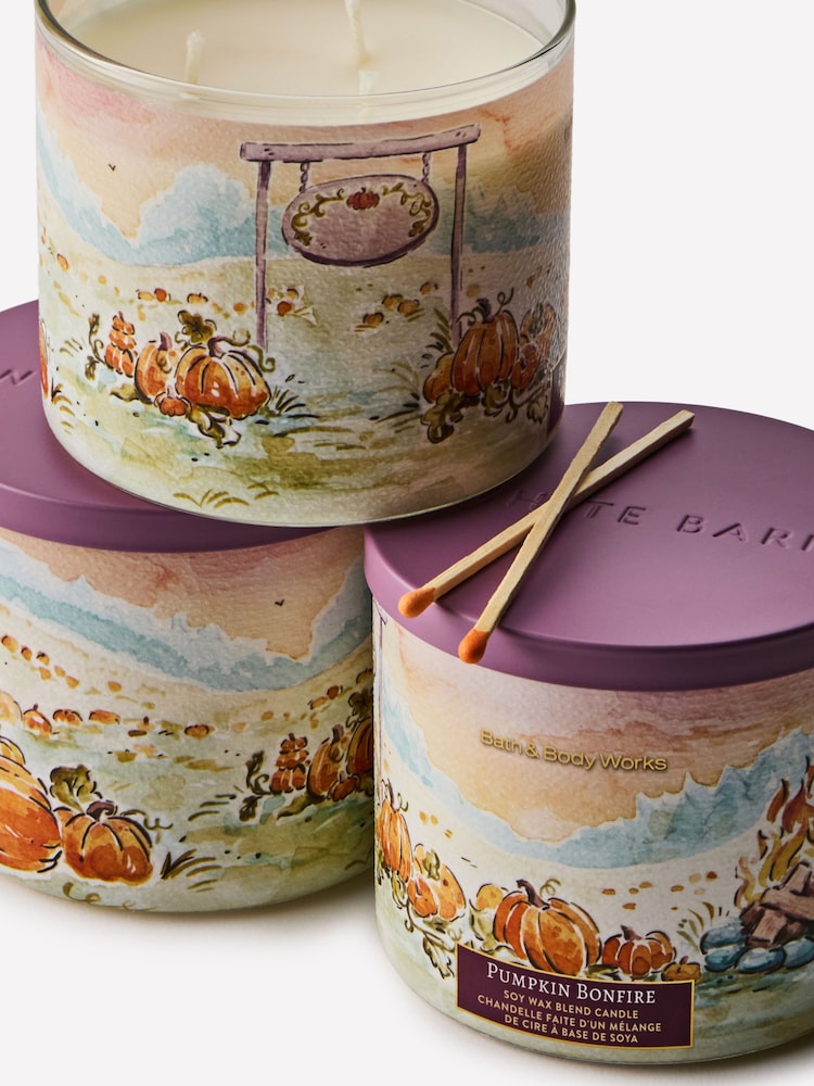 Bath & Body Works Pumpkin Bonfire 3-Wick Candle 411g - Image 2 of 4 Bath & Body Works Pumpkin Bonfire 3-Wick Candle 411g - Image 2 of 4