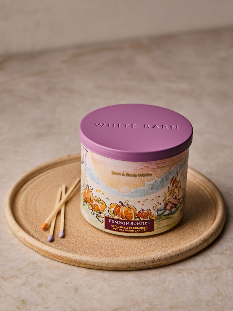 Bath & Body Works Pumpkin Bonfire 3-Wick Candle 411g - Image 4 of 4 Bath & Body Works Pumpkin Bonfire 3-Wick Candle 411g - Image 4 of 4