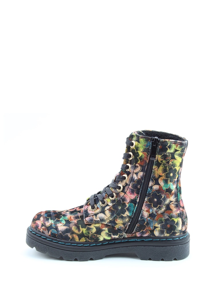 Heavenly Feet Gold Heavenly Feet Justina2 Viola Velour Autumn Gold Ankle Boots - Image 2 of 6