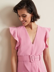 Phase Eight Pink Phoebe Frill Maxi Dress - Image 6 of 9