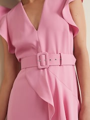 Phase Eight Pink Phoebe Frill Maxi Dress - Image 8 of 9