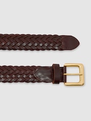 Reiss Tan Penelope Leather Woven Belt - Image 3 of 5