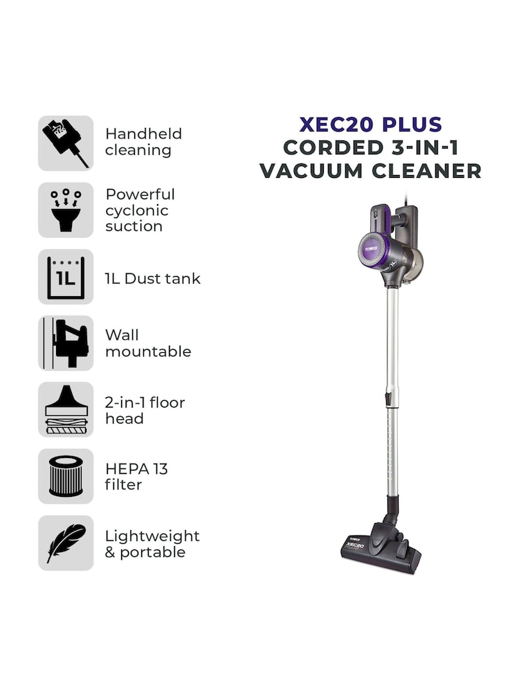 Tower Blue Pro Corded 3-in-1 Vacuum Cleaner - Image 2 of 12