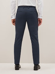 Navy Slim Fit Check Suit Trousers - Image 4 of 10