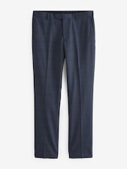 Navy Slim Fit Check Suit Trousers - Image 6 of 10