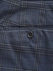 Navy Slim Fit Check Suit Trousers - Image 8 of 10