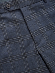 Navy Slim Fit Check Suit Trousers - Image 9 of 10