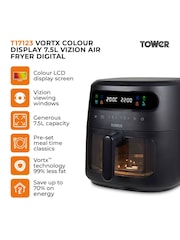 Tower Black Vortx Vizion 7.5L Air Fryer - Image 2 of 8