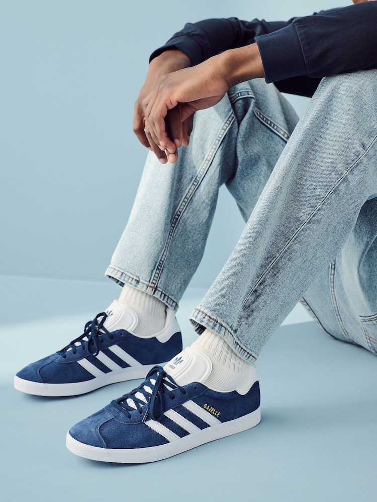 adidas Originals Navy Gazelle Trainers - Image 1 of 11