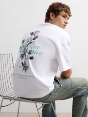 River Island White Oversized Floral Print T-Shirt - Image 4 of 4