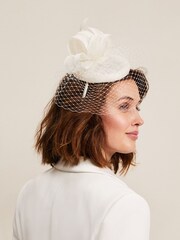 Phase Eight Cream Veiled Hat - Image 2 of 3