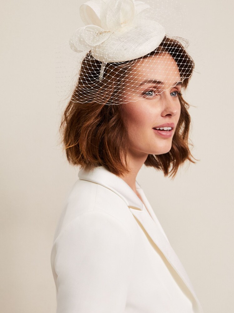 Phase Eight Cream Veiled Hat - Image 3 of 3