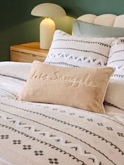 Natural Let's Snuggle Cosy Faux Fur Slogan Cushion - Image 1 of 6
