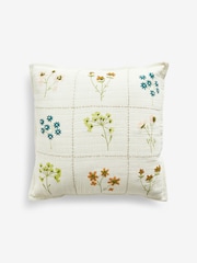 Coussin Betty brodé à fleurs 100% coton - Image 3 of 5