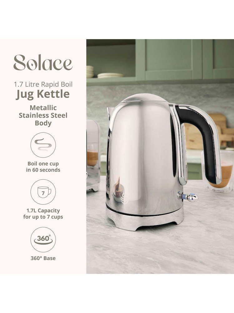 Swan Stainless Steel Solace 1.7L Cordless Kettle - Image 2 of 9