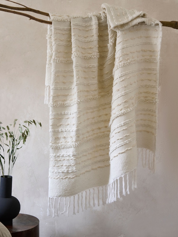 French Connection Natural Tuwi Textured Throw - Image 1 of 1
