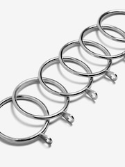 Chrome 28mm Diameter Metal Curtain Pole Rings 6 Pack - Image 3 of 3