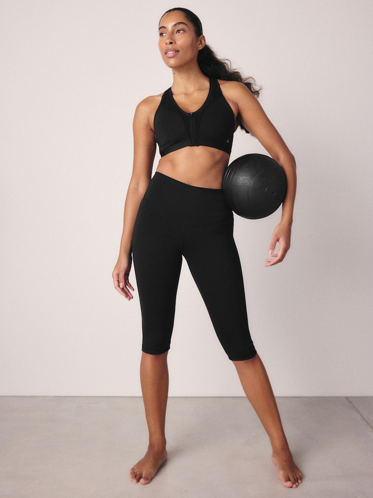 Zwart - Vormgevende halflange Dry Tech legging met hoge taille en buikcorrectie - Image 1 of 7