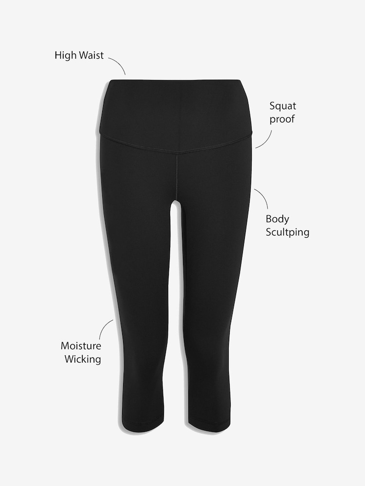Zwart - Vormgevende halflange Dry Tech legging met hoge taille en buikcorrectie - Image 7 of 7