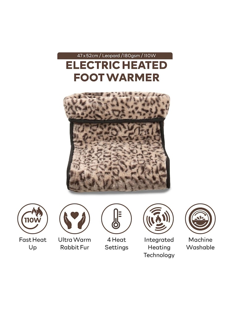 Carmen Leopard Comfort Electric Heated Foot Warmer - Image 2 of 9 Carmen Leopard Comfort Electric Heated Foot Warmer - Image 2 of 9