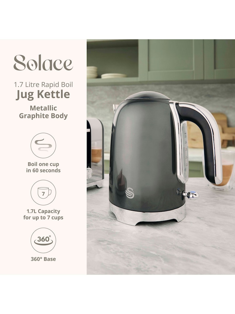 Swan Grey Solace 1.7L Cordless Kettle - Image 2 of 9