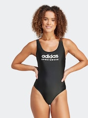 adidas Black Sportswear U-Back Swimsuit - Image 1 of 7