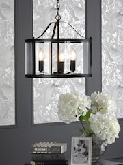 Laura Ashley Black Harrington Pendant 3 Light Ceiling Light - Image 1 of 4