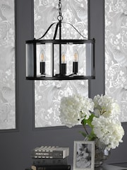 Laura Ashley Black Harrington Pendant 3 Light Ceiling Light - Image 2 of 4