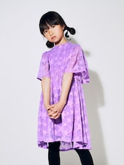 Bright Purple Star Jacquard Party Dress (3-16yrs) - Image 1 of 6