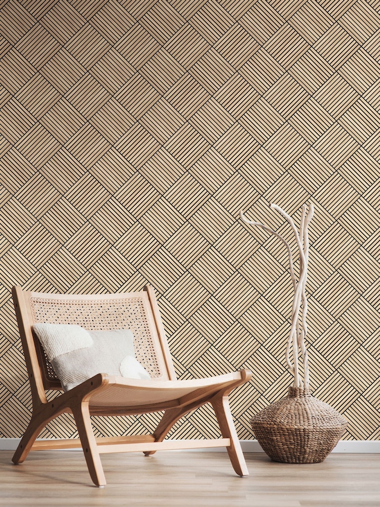 Hoopla Walls Ash Diamond Slat Small Wallpaper - Image 1 of 2 Hoopla Walls Ash Diamond Slat Small Wallpaper - Image 1 of 2