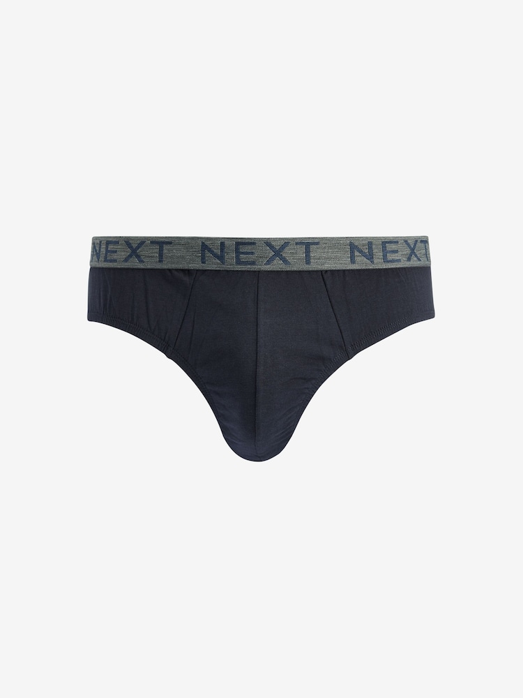 Blue 4 pack Cotton Rich Briefs - Image 2 of 7