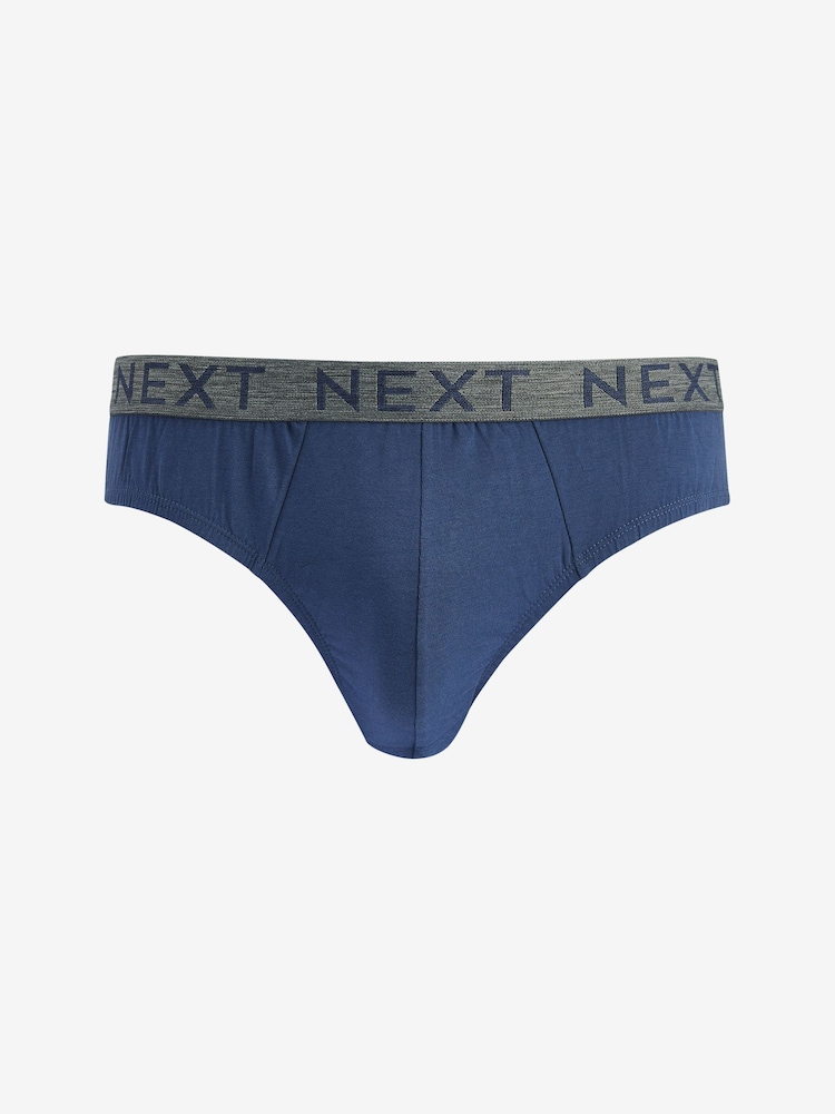 Blue 4 pack Cotton Rich Briefs - Image 3 of 7