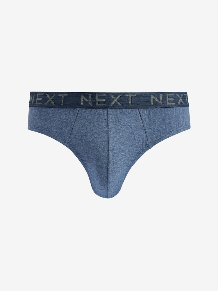 Blue 4 pack Cotton Rich Briefs - Image 4 of 7