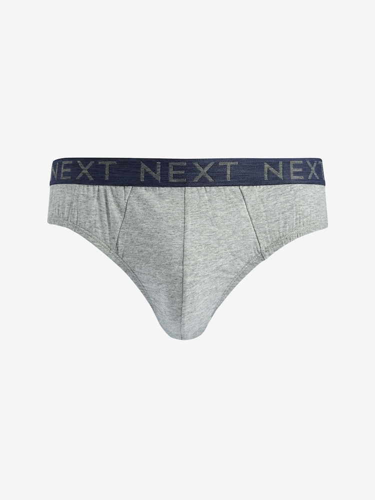 Blue 4 pack Cotton Rich Briefs - Image 5 of 7