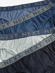 Blue 4 pack Cotton Rich Briefs - Image 6 of 7