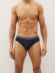Blue 4 pack Cotton Rich Briefs - Image 7 of 7