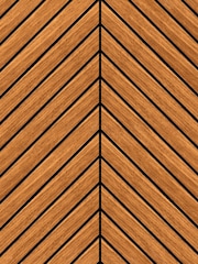 Hoopla Walls Teak Chevron Slat Wallpaper - Image 2 of 2