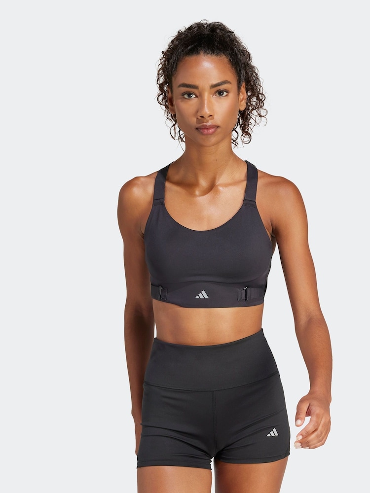 adidas Black FastImpact Luxe Run High-Support Bra - Image 1 of 8