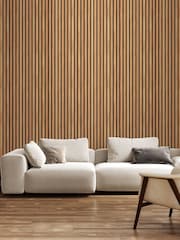 Hoopla Walls Oak Wood Slat Wallpaper - Image 1 of 2
