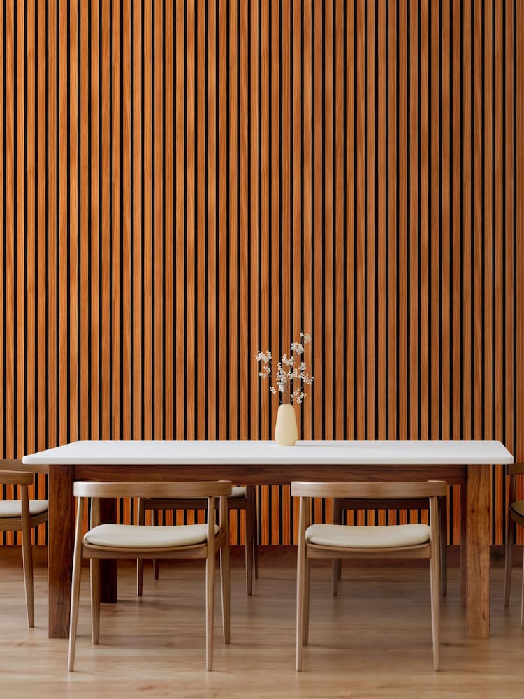 Hoopla Walls Teak Wood Slat Wallpaper - Image 1 of 2 Hoopla Walls Teak Wood Slat Wallpaper - Image 1 of 2