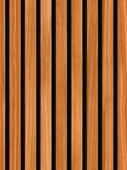 Hoopla Walls Teak Wood Slat Wallpaper - Image 2 of 2