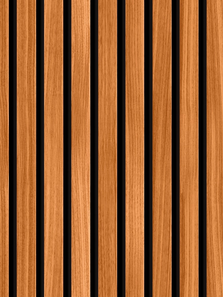 Hoopla Walls Teak Wood Slat Wallpaper - Image 2 of 2 Hoopla Walls Teak Wood Slat Wallpaper - Image 2 of 2
