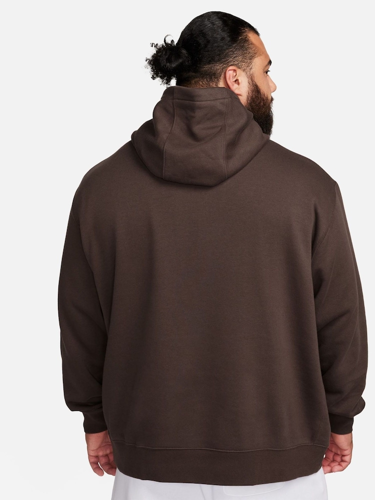 Nike Dark Brown Club Pullover Hoodie - Image 3 of 9