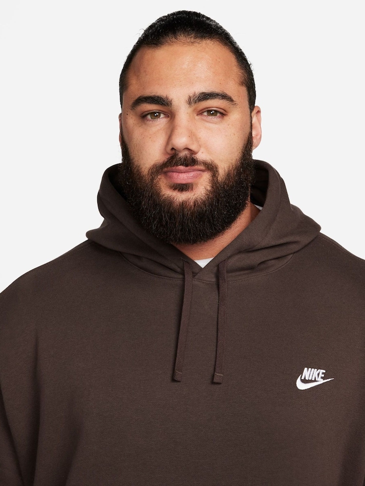 Nike Dark Brown Club Pullover Hoodie - Image 4 of 9