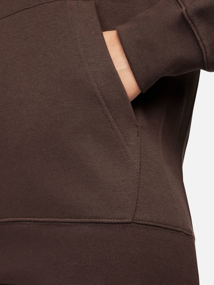 Nike Dark Brown Club Pullover Hoodie - Image 6 of 9